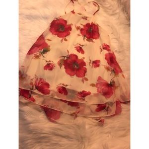 Cream and Pink Floral Dress